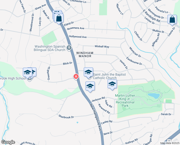 map of restaurants, bars, coffee shops, grocery stores, and more near 705 Brantford Avenue in Silver Spring