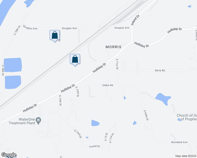 map of restaurants, bars, coffee shops, grocery stores, and more near 7120 Gibbs Road in Kansas City