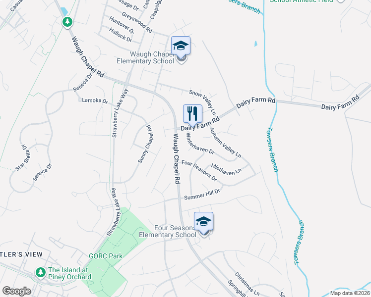 map of restaurants, bars, coffee shops, grocery stores, and more near 902 Winterhaven Circle in Gambrills