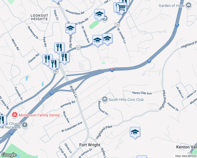 map of restaurants, bars, coffee shops, grocery stores, and more near 1592 Marcella Drive in Covington