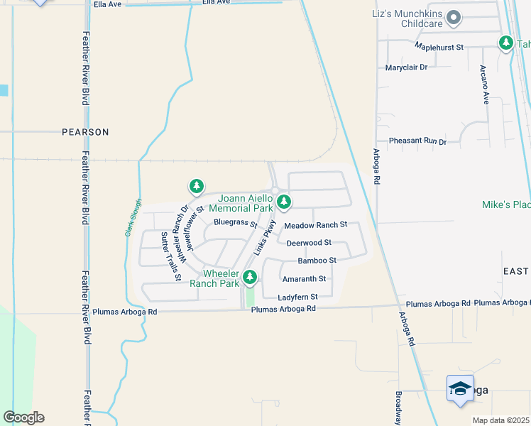 map of restaurants, bars, coffee shops, grocery stores, and more near 3657 Goldenstar Street in Olivehurst