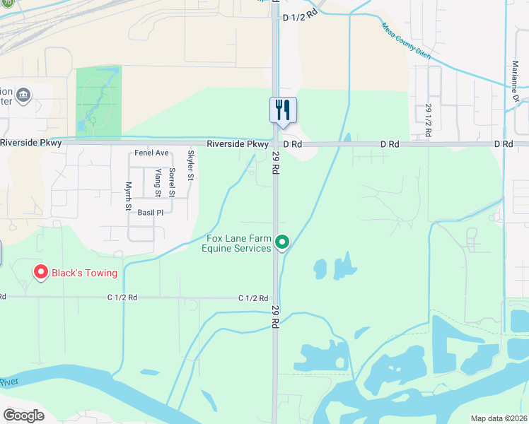 map of restaurants, bars, coffee shops, grocery stores, and more near 2892 Florida St in Grand Junction