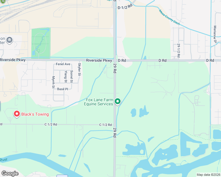 map of restaurants, bars, coffee shops, grocery stores, and more near 2892 Florida St in Grand Junction