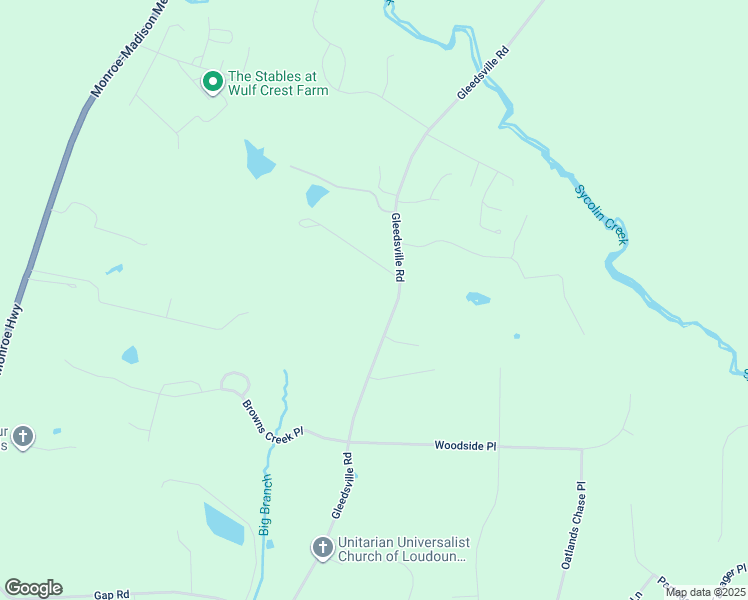 map of restaurants, bars, coffee shops, grocery stores, and more near Gleedsville Road in Leesburg