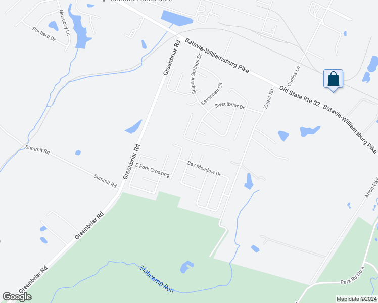 map of restaurants, bars, coffee shops, grocery stores, and more near 48 North Bay Court in Batavia