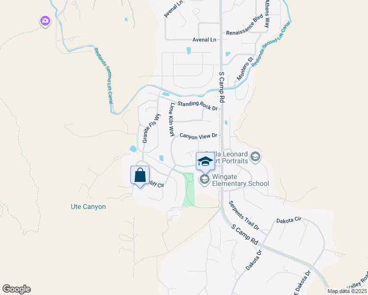 map of restaurants, bars, coffee shops, grocery stores, and more near 2188 Canyon Ct W in Grand Junction