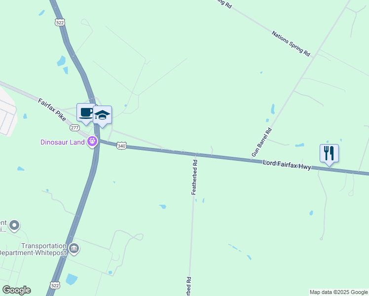 map of restaurants, bars, coffee shops, grocery stores, and more near 500 Lakeville Farm Lane in Boyce