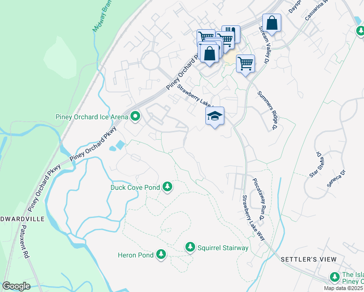 map of restaurants, bars, coffee shops, grocery stores, and more near 604 Trout Run Court in Odenton