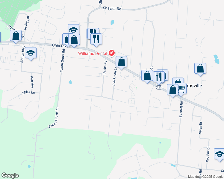 map of restaurants, bars, coffee shops, grocery stores, and more near 3903 Dieckman Lane in Cincinnati