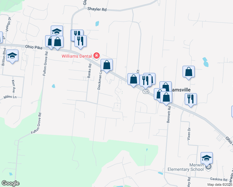 map of restaurants, bars, coffee shops, grocery stores, and more near 3914 Old Savannah Drive in Cincinnati