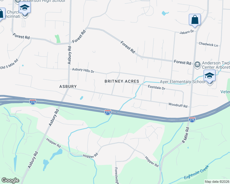 map of restaurants, bars, coffee shops, grocery stores, and more near 760 Ackley Road in Cincinnati