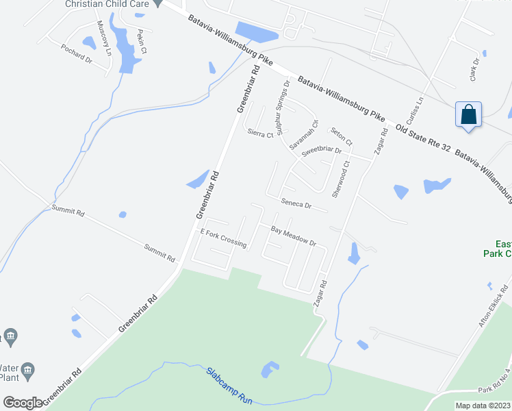map of restaurants, bars, coffee shops, grocery stores, and more near North Meadow Court in Batavia