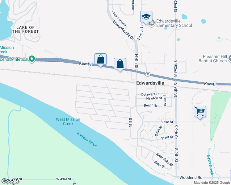 map of restaurants, bars, coffee shops, grocery stores, and more near 217 Delaware Street in Edwardsville