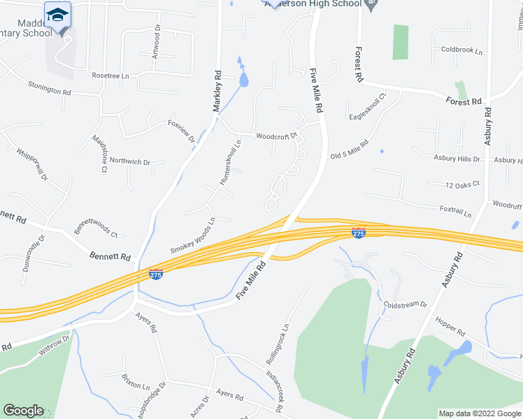 map of restaurants, bars, coffee shops, grocery stores, and more near 765 Woodlyn Drive South in Cincinnati