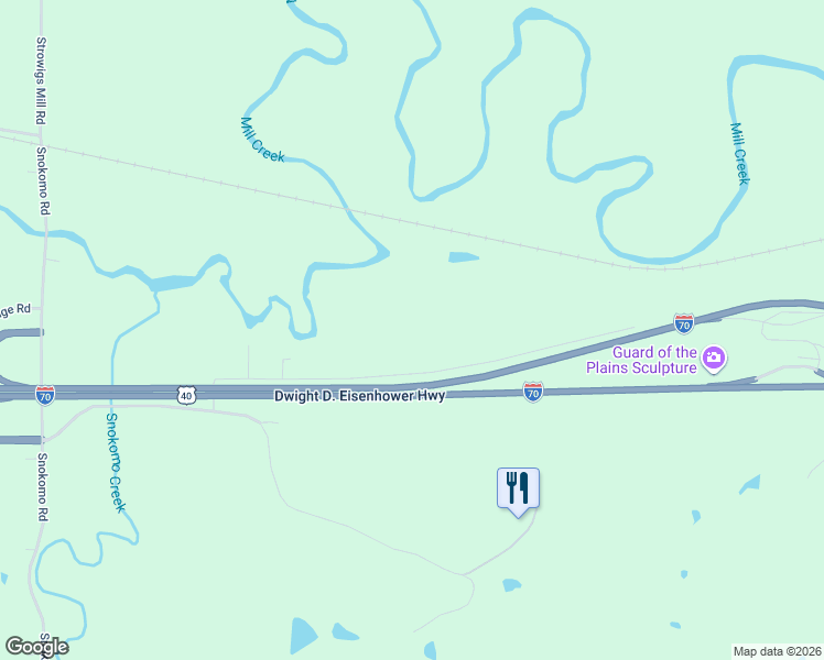 map of restaurants, bars, coffee shops, grocery stores, and more near 20293 Southeast Snokomo Frontage in Paxico