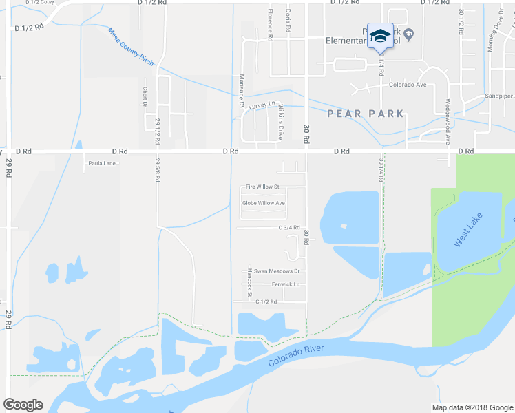 map of restaurants, bars, coffee shops, grocery stores, and more near 2983 Globe Willow Avenue in Grand Junction