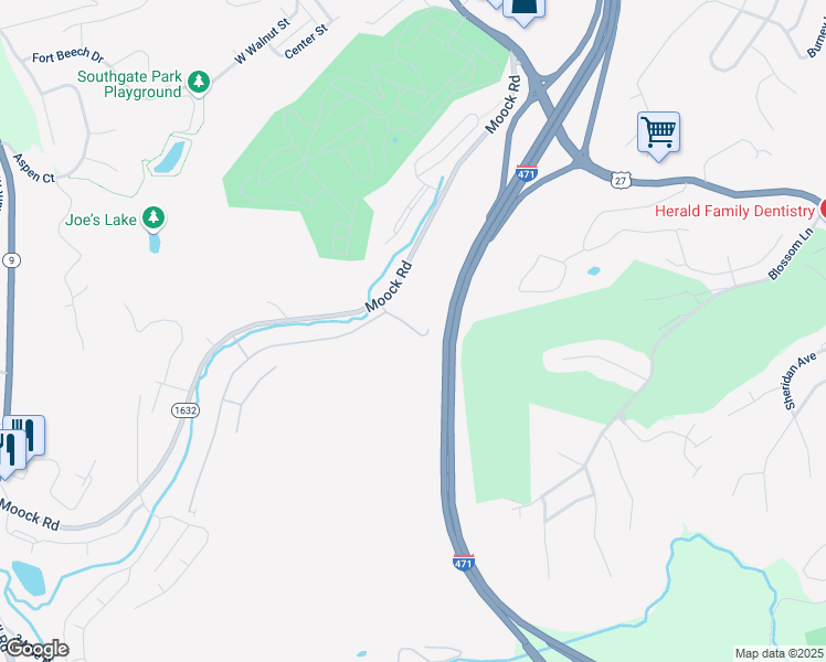 map of restaurants, bars, coffee shops, grocery stores, and more near 10 Fox Chase Drive in Southgate