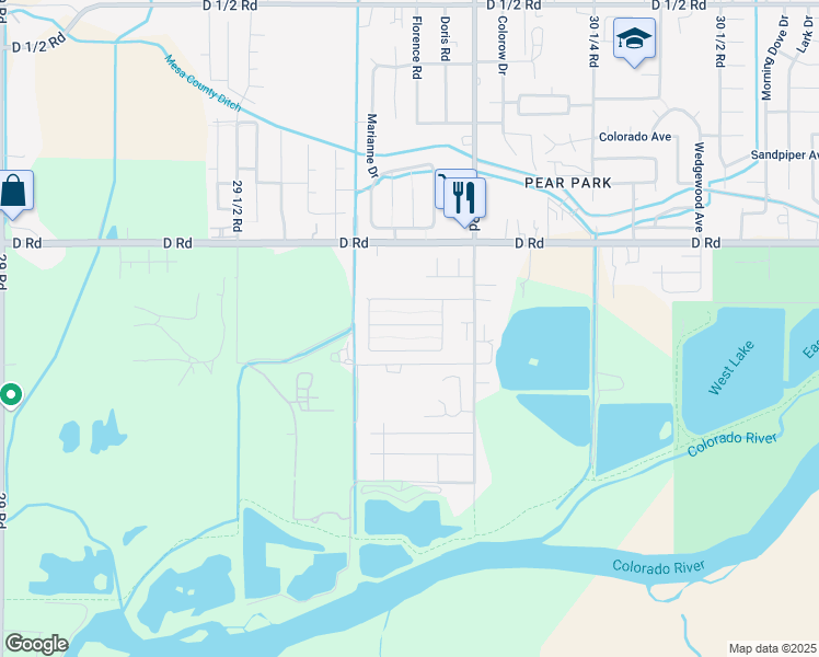 map of restaurants, bars, coffee shops, grocery stores, and more near 2983-2985 Globe Willow Avenue in Grand Junction