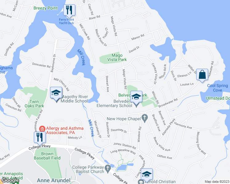 map of restaurants, bars, coffee shops, grocery stores, and more near 117 Brent Road in Arnold