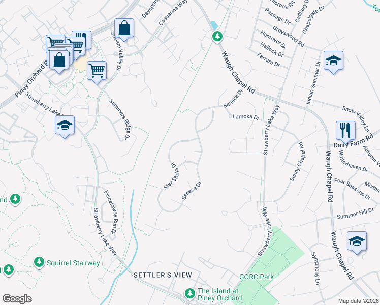 map of restaurants, bars, coffee shops, grocery stores, and more near 805 Colette Court in Odenton