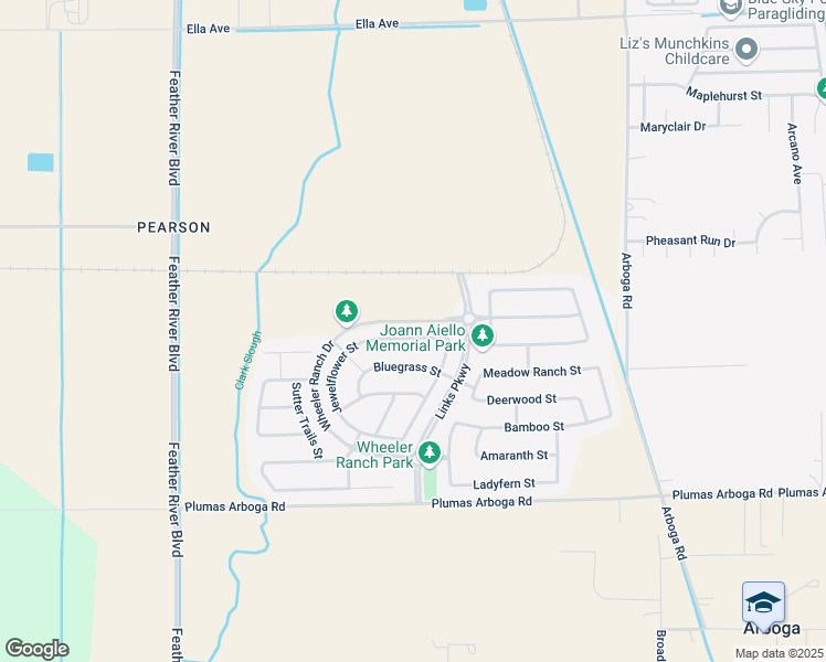 map of restaurants, bars, coffee shops, grocery stores, and more near 1247 Jewelflower Street in Olivehurst