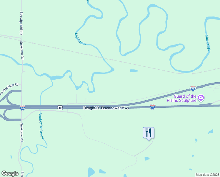map of restaurants, bars, coffee shops, grocery stores, and more near 20293 Southeast Snokomo Frontage Road in Paxico