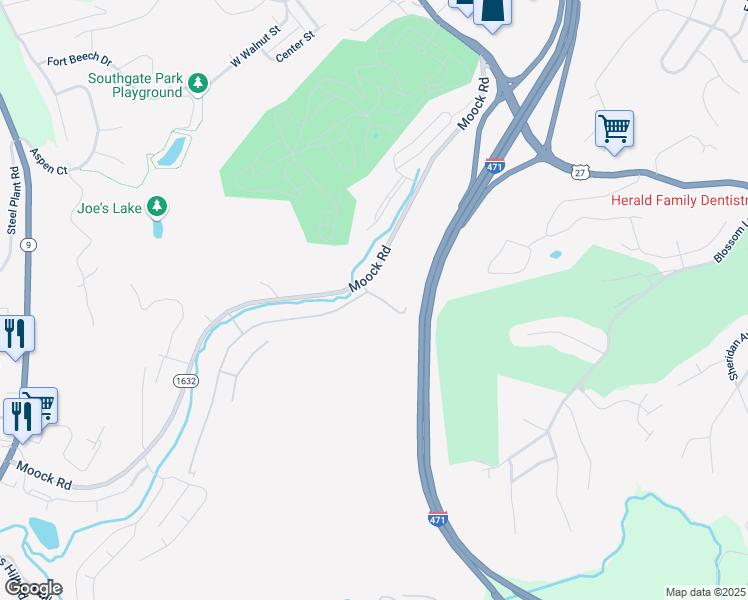 map of restaurants, bars, coffee shops, grocery stores, and more near 10 Fox Chase Drive in Southgate