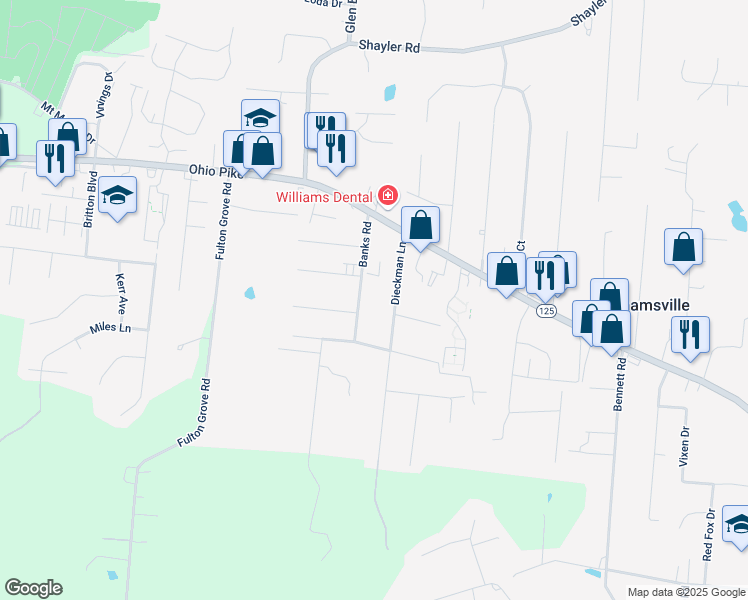 map of restaurants, bars, coffee shops, grocery stores, and more near 3903 Dieckman Lane in Cincinnati