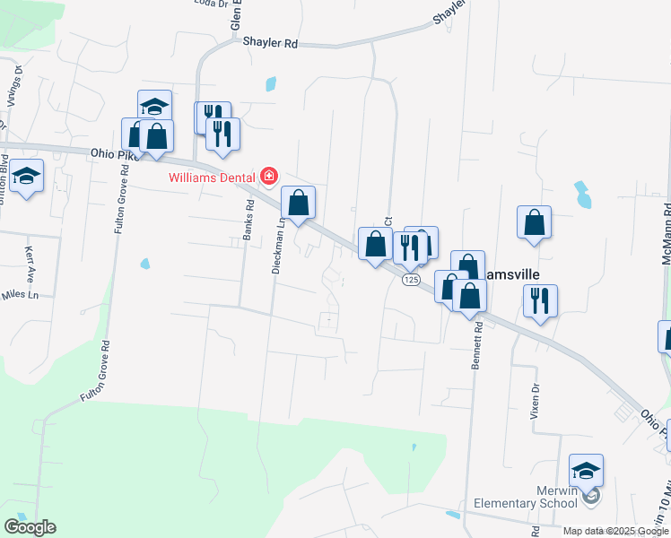map of restaurants, bars, coffee shops, grocery stores, and more near 3914 Old Savannah Drive in Cincinnati
