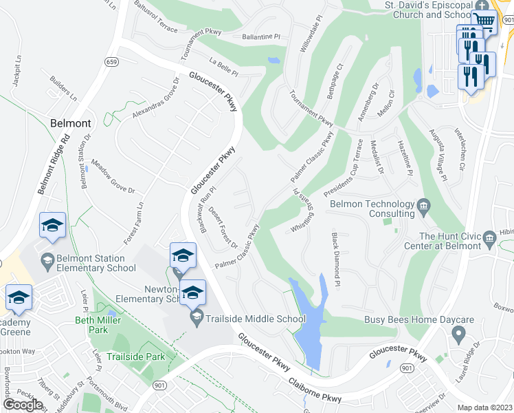 map of restaurants, bars, coffee shops, grocery stores, and more near 20066 Northville Hills Terrace in Ashburn