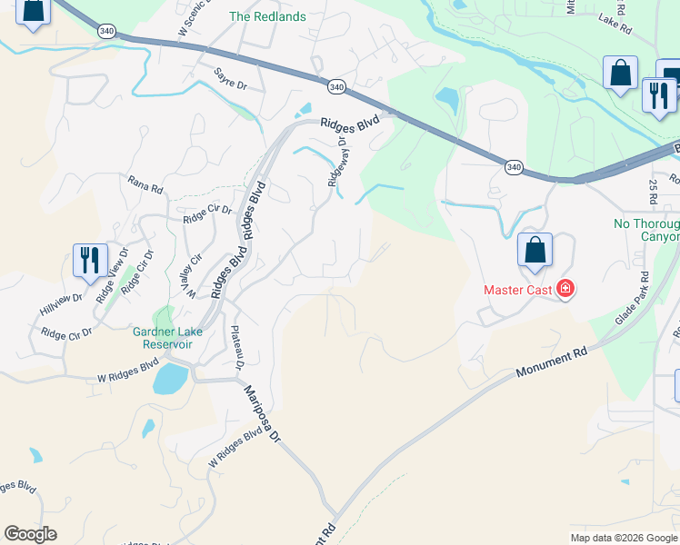 map of restaurants, bars, coffee shops, grocery stores, and more near 2417 Hidden Valley Drive in Grand Junction