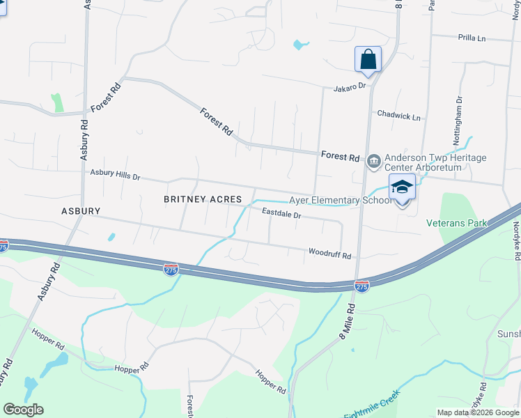 map of restaurants, bars, coffee shops, grocery stores, and more near 776 Pickwick Drive in Cincinnati