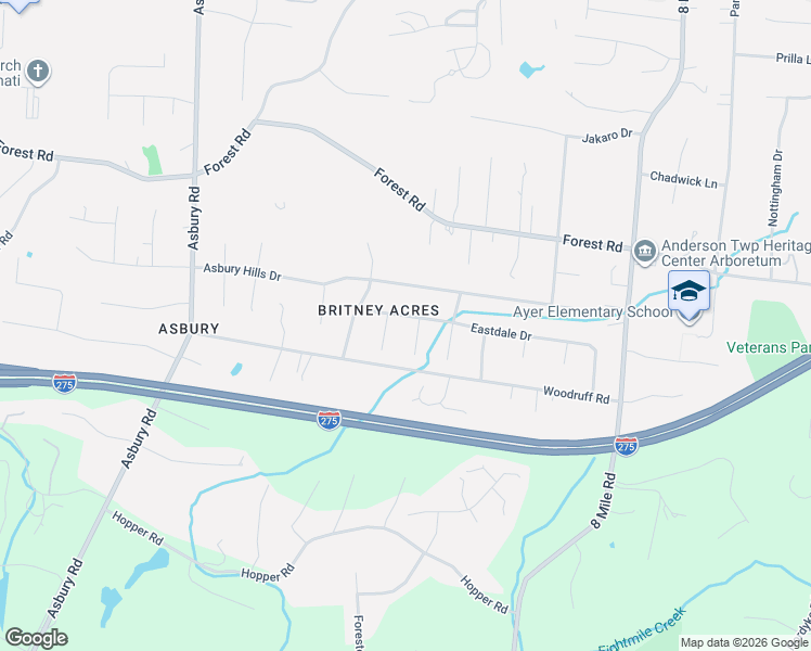 map of restaurants, bars, coffee shops, grocery stores, and more near 770 Kingswood Court in Cincinnati