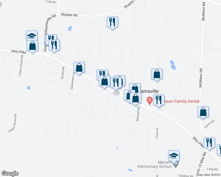 map of restaurants, bars, coffee shops, grocery stores, and more near 926 Ohio Pike in Cincinnati