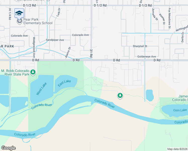 map of restaurants, bars, coffee shops, grocery stores, and more near 385 Sunnyside Circle in Grand Junction