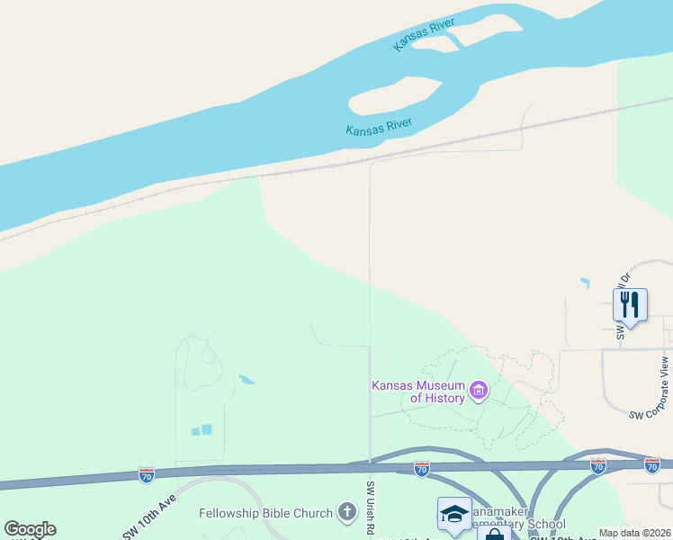 map of restaurants, bars, coffee shops, grocery stores, and more near in Topeka