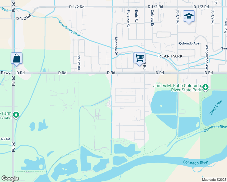 map of restaurants, bars, coffee shops, grocery stores, and more near 387 Fire Willow Street in Grand Junction