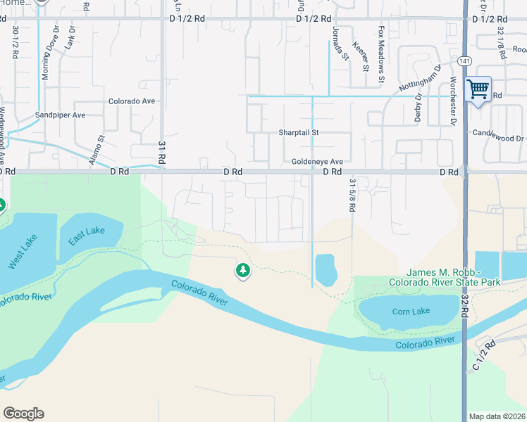 map of restaurants, bars, coffee shops, grocery stores, and more near 3125 D Road in Grand Junction