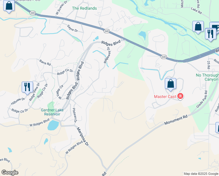 map of restaurants, bars, coffee shops, grocery stores, and more near 388 Hidden Valley Court in Grand Junction
