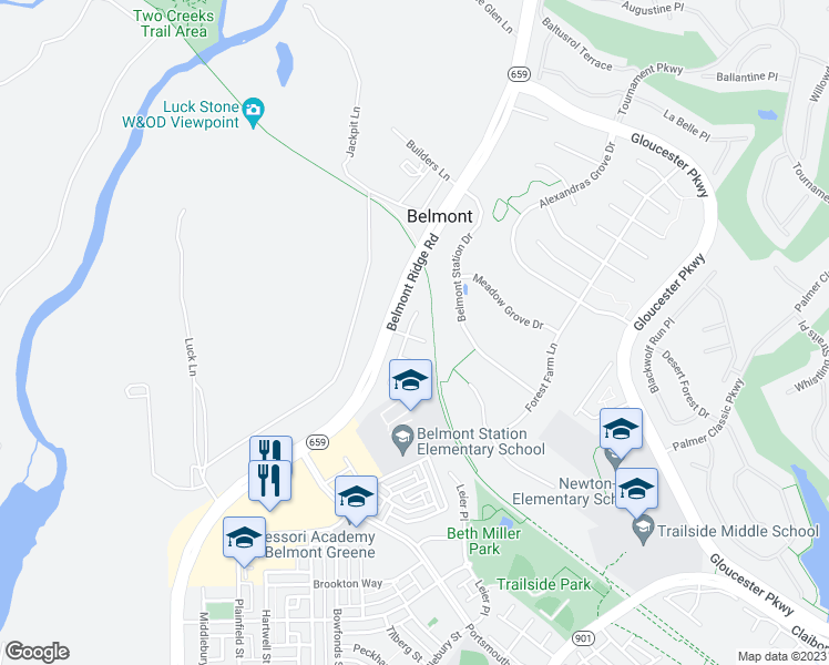 map of restaurants, bars, coffee shops, grocery stores, and more near 20070 Old Line Terrace in Ashburn