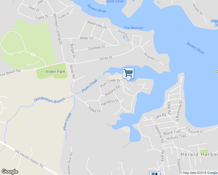 map of restaurants, bars, coffee shops, grocery stores, and more near 1016 Wallace Road in Crownsville