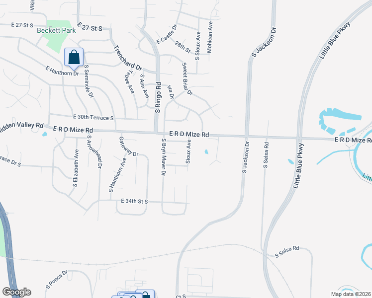 map of restaurants, bars, coffee shops, grocery stores, and more near 3124 South Sioux Avenue in Independence