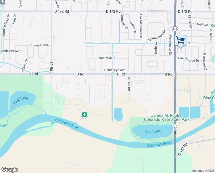 map of restaurants, bars, coffee shops, grocery stores, and more near 3144 Crystal River Drive in Grand Junction