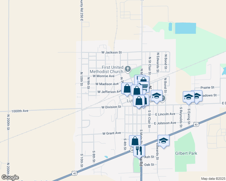 map of restaurants, bars, coffee shops, grocery stores, and more near 202 6th Street in Altamont