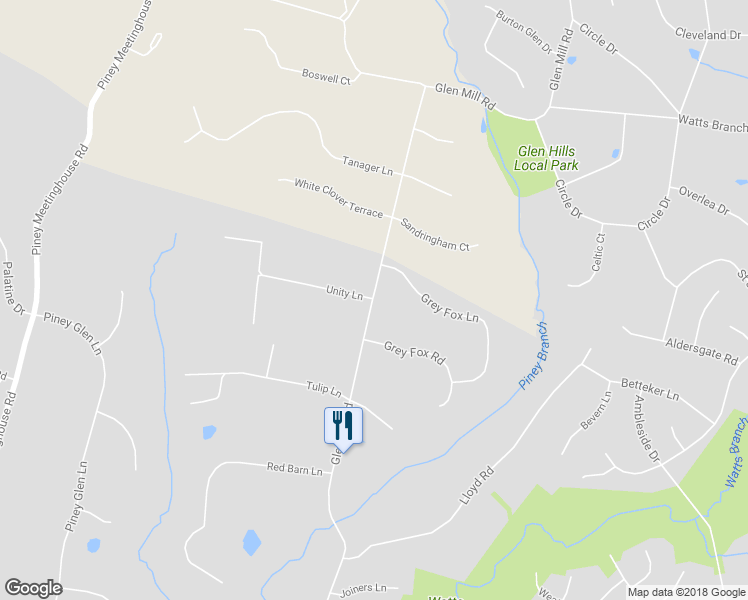 map of restaurants, bars, coffee shops, grocery stores, and more near 12409 Glen Mill Road in Potomac