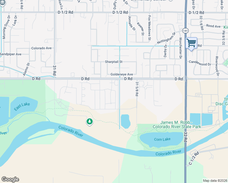 map of restaurants, bars, coffee shops, grocery stores, and more near 3144 Crystal River Drive in Grand Junction
