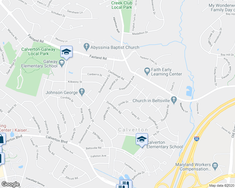map of restaurants, bars, coffee shops, grocery stores, and more near 13210 Ingleside Dr in Beltsville