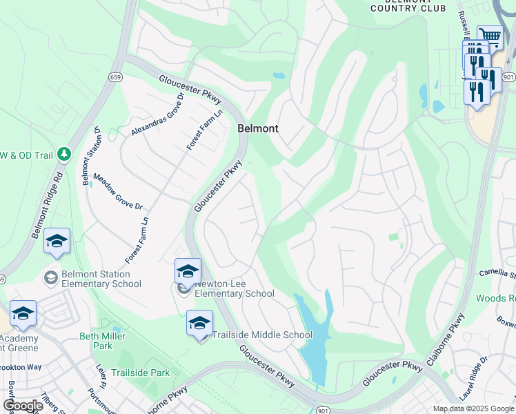 map of restaurants, bars, coffee shops, grocery stores, and more near 20046 Northville Hills Terrace in Ashburn