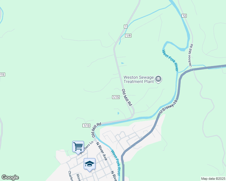 map of restaurants, bars, coffee shops, grocery stores, and more near 733 Old Mill Road in Weston