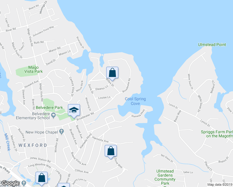 map of restaurants, bars, coffee shops, grocery stores, and more near 478 Broadwater Road in Arnold